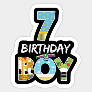 Toy Funny 7th Birthday Story B-day Gift For Boys Kids Sticker